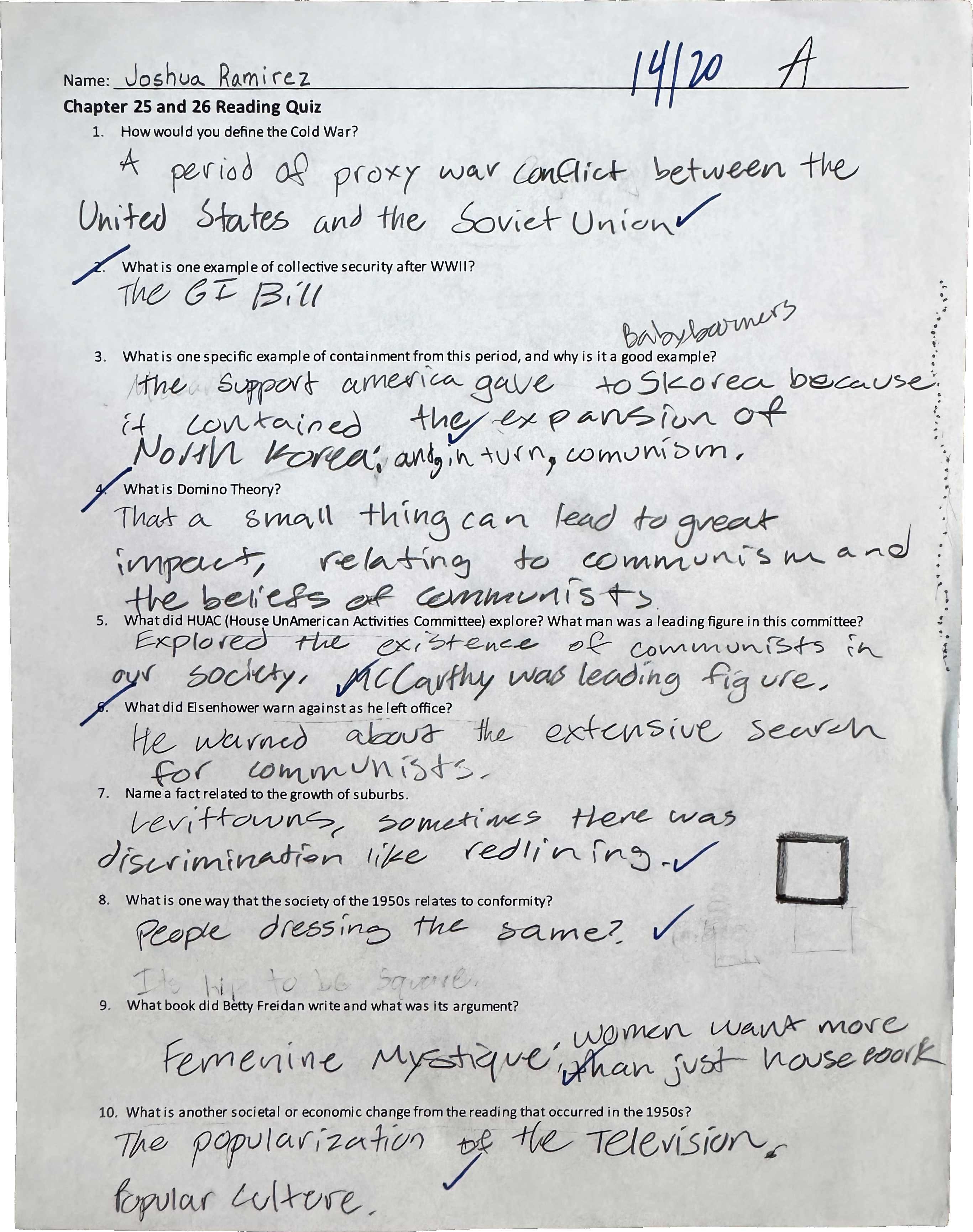Chapter 25 and 26 Reading Quiz - Page 1
